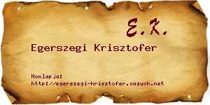 Egerszegi Krisztofer névjegykártya